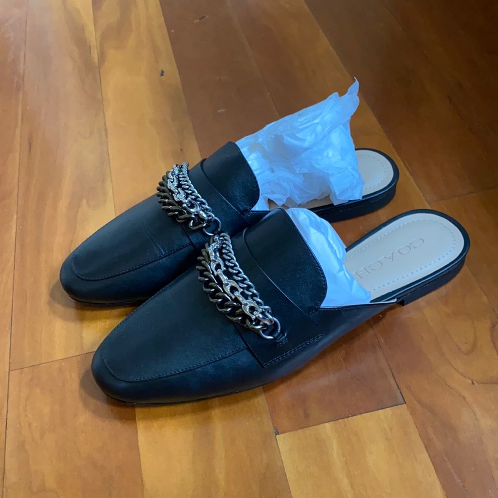 Coach black mules women